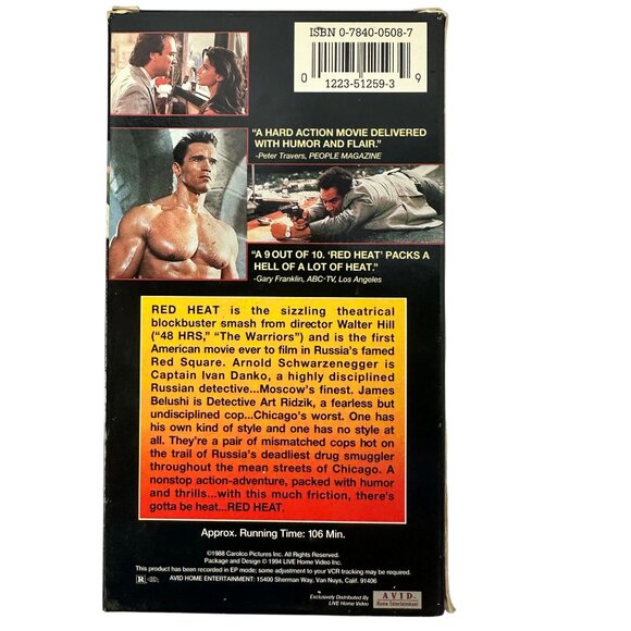 Red Heat 1988 VHS Avid Release Schwarzenegger & Belushi Action Comedy Crime - Picture 2 of 9